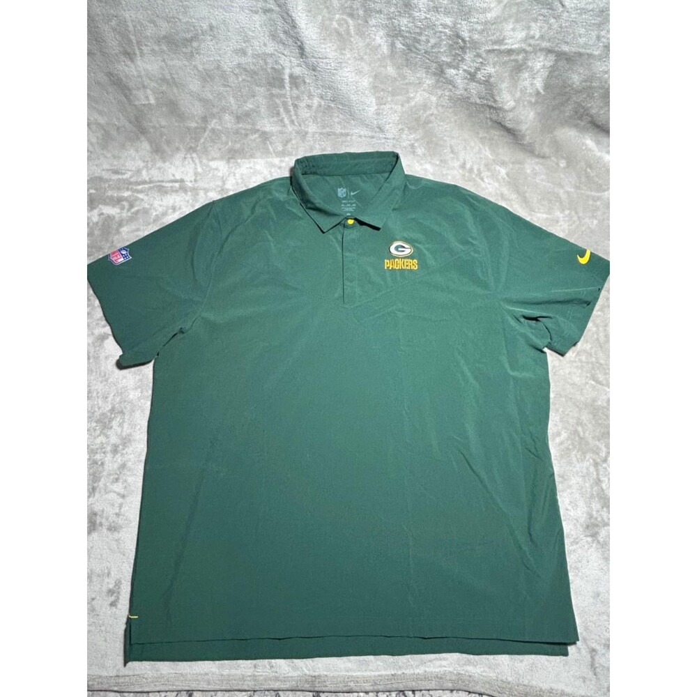 Nike Green Bay Packers Polo Shirt Men 3XL Green NFL Dri-Fit Football